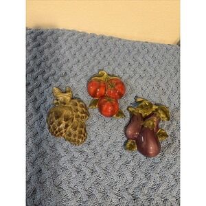 Home Interiors Wall Decor Artichoke, Eggplant and Tomato Ceramic.